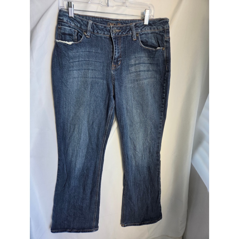 Cato Premium Jeans Womens Blue Dark Wash Regular Mid Rise Bootcut